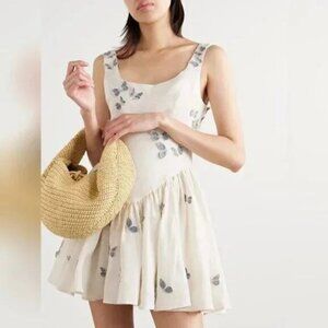 Agua by Agua Bendita Pluma Drop-Waist Butterfly Mini Dress